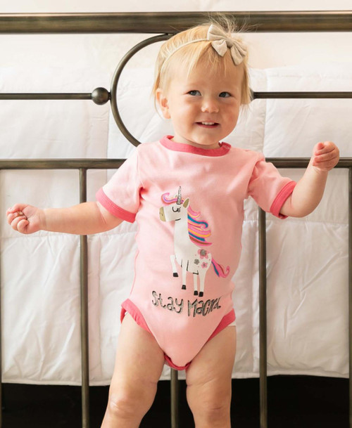 Lazy One Stay Magical Unicorn Infant Creeper Onesie