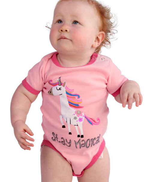 lazy one Stay Magical Unicorn Infant Creeper Onesie