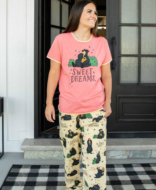 Lazy One Sweet Dreams Bear Women's Regular Fit PJ Set