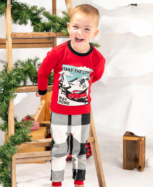 Lazy One Take The Long Way Home Kid's Long Sleeve PJ's