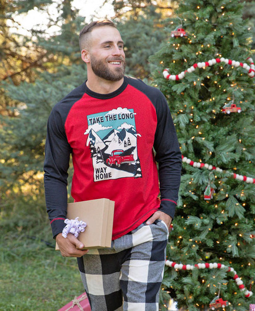Lazy One Take The Long Way Home Men's Long Sleeve PJ Set