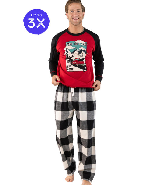 lazy one Take The Long Way Home Men's Long Sleeve PJ Set