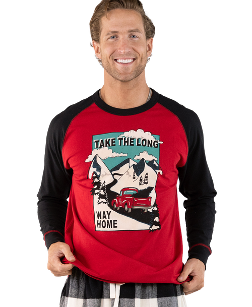 lazy one Take The Long Way Home Men's Long Sleeve PJ Tee