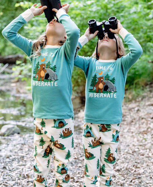 Lazy One Time To Hibernate Bear Kid's Long Sleeve PJ's