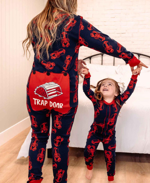 Lazy One Trap Door Blue Adult Lobster Onesie Flapjack