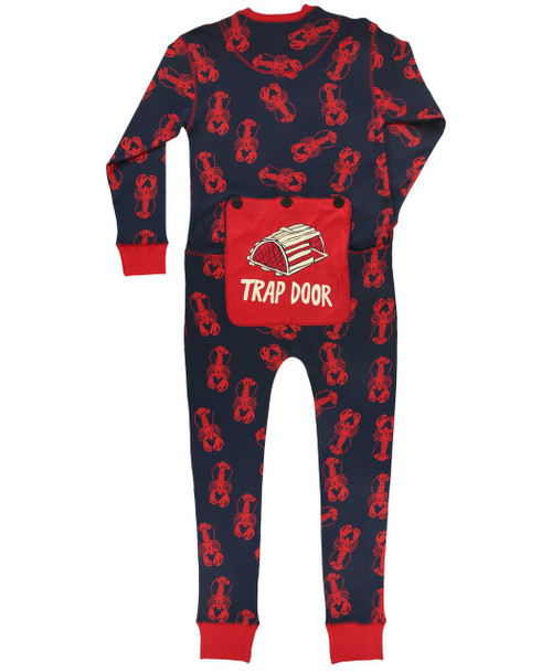 Lazy One Trap Door Blue Adult Lobster Onesie Flapjack