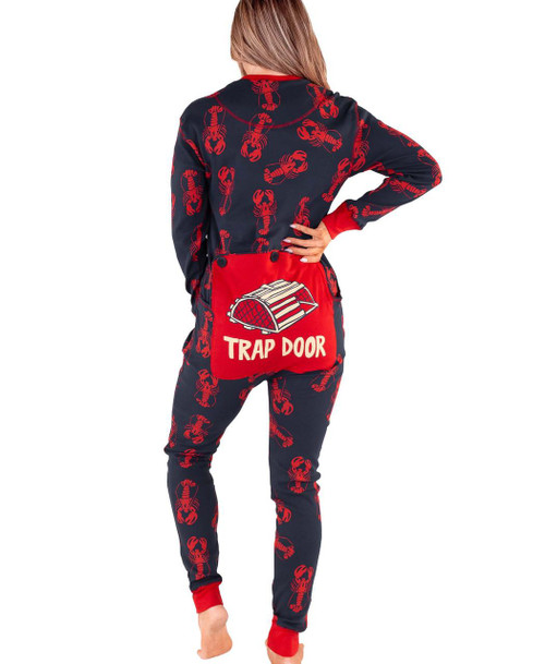lazy one Trap Door Blue Adult Lobster Onesie Flapjack