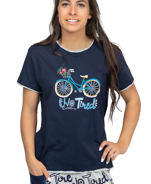 lazy one Two Tired Women's Regular Fit Bicycle PJ Tee