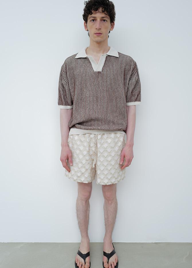 le 17 septembre ARGYLE PATTERNED JACQUARD SHORTS [IVORY]