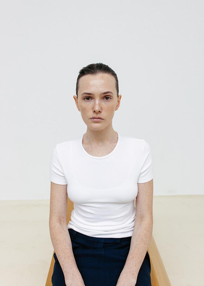 Le 17 Septembre BASIC WOOL TOP By JAPANESE FABRIC [WHITE GRAY]