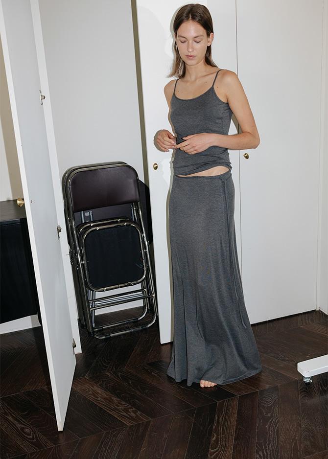 Le 17 Septembre BASICO SLEEVELESS TOP By JAPANESE FABRIC [GREY]