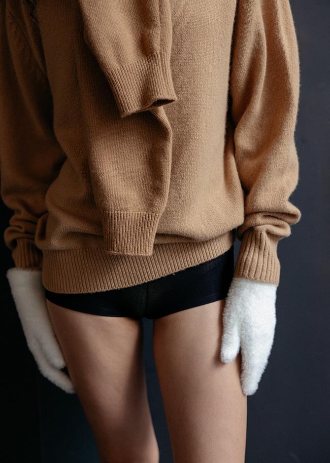 Le 17 Septembre BRUSHED GLOVES [IVORY GRAY NAVY]