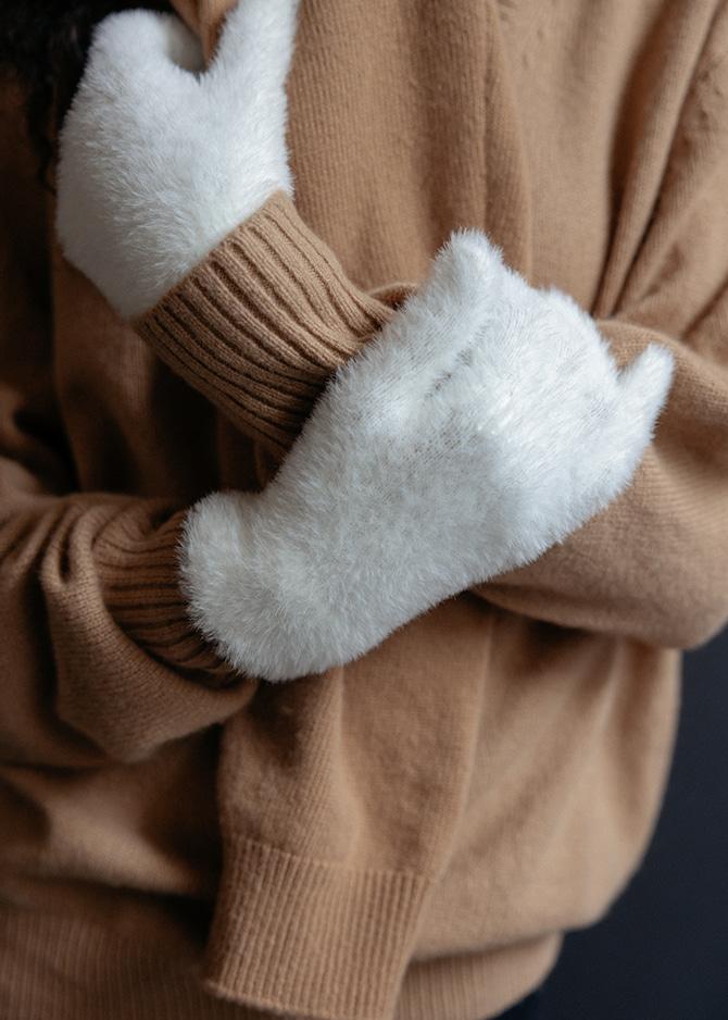 Le 17 Septembre BRUSHED GLOVES [IVORY GRAY NAVY]