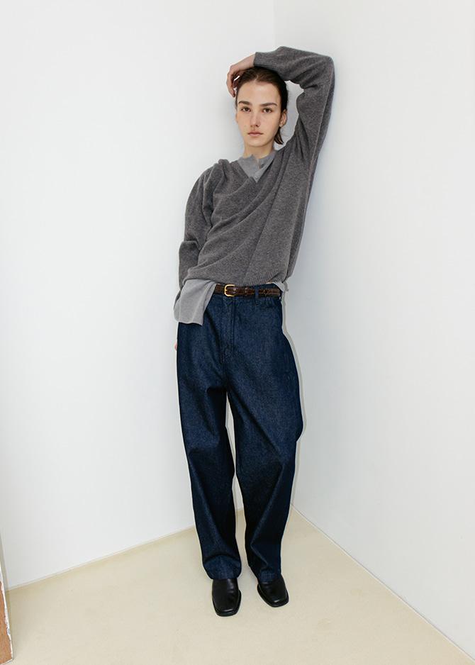 Le 17 Septembre CURVED DENIM PANTS [INDIGO]