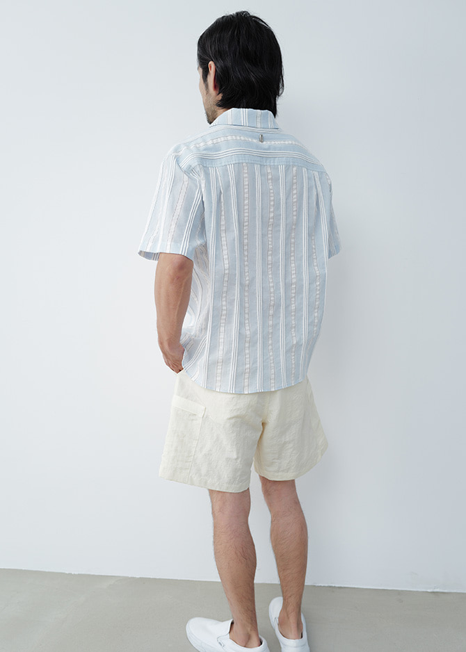 Le 17 Septembre EMBOSSED STRIPE SHIRT [BLUE]