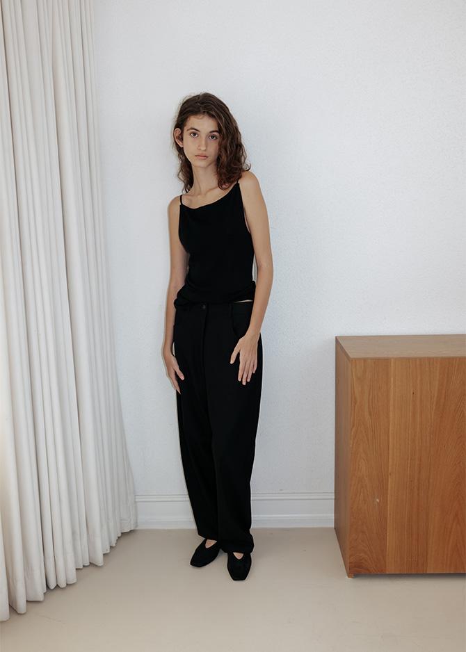 Le 17 Septembre KATE SILK KNIT TOP [GREY BLACK]