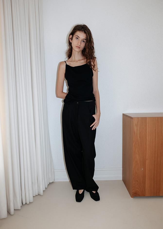 Le 17 Septembre KATE SILK KNIT TOP [GREY BLACK]