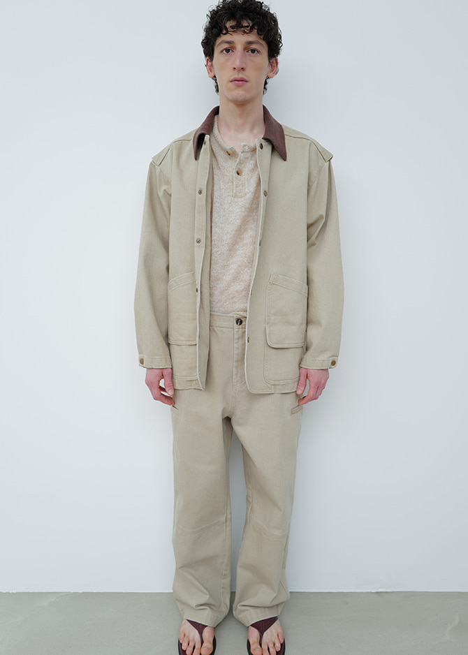 Le 17 Septembre KNIT COLLAR FIELD JACKET [BEIGE]