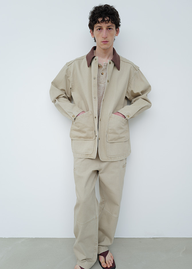 Le 17 Septembre KNIT COLLAR FIELD JACKET [BEIGE]