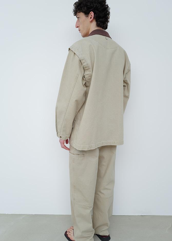 Le 17 Septembre KNIT COLLAR FIELD JACKET [BEIGE]