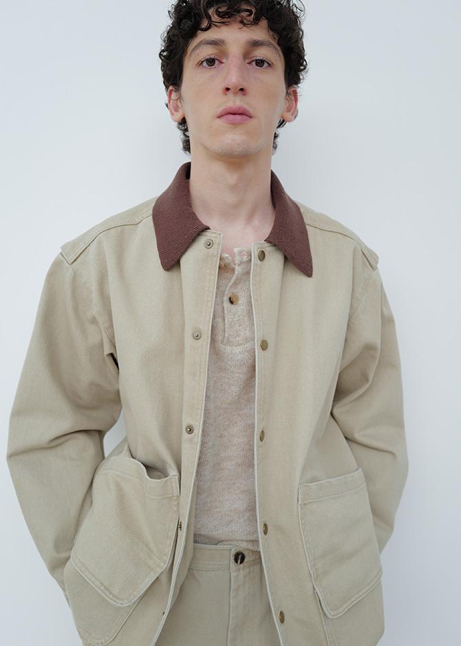 le 17 septembre KNIT COLLAR FIELD JACKET [BEIGE]
