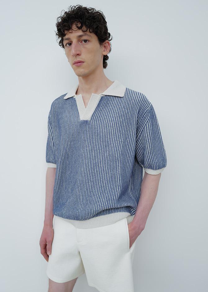 le 17 septembre MULTICOLOR STRIPED POLO SHIRT [BLUE]