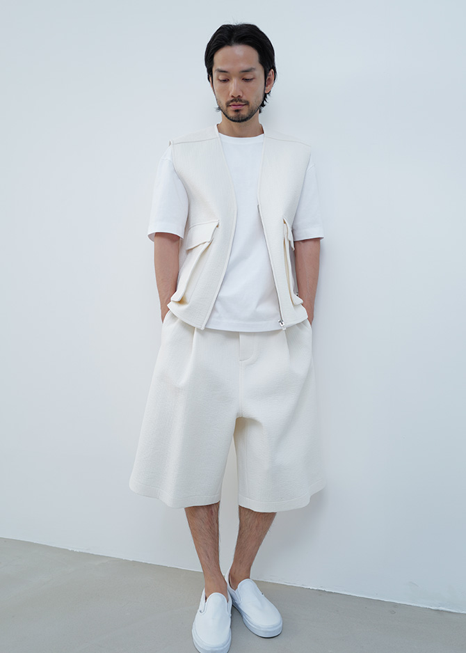 Le 17 Septembre QUILTED BERMUDA PANTS [WHITE]