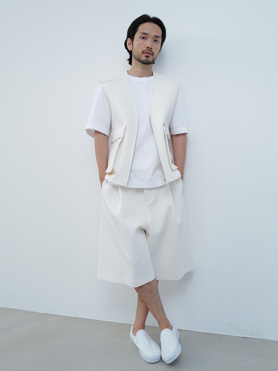 Le 17 Septembre QUILTED BERMUDA PANTS [WHITE]