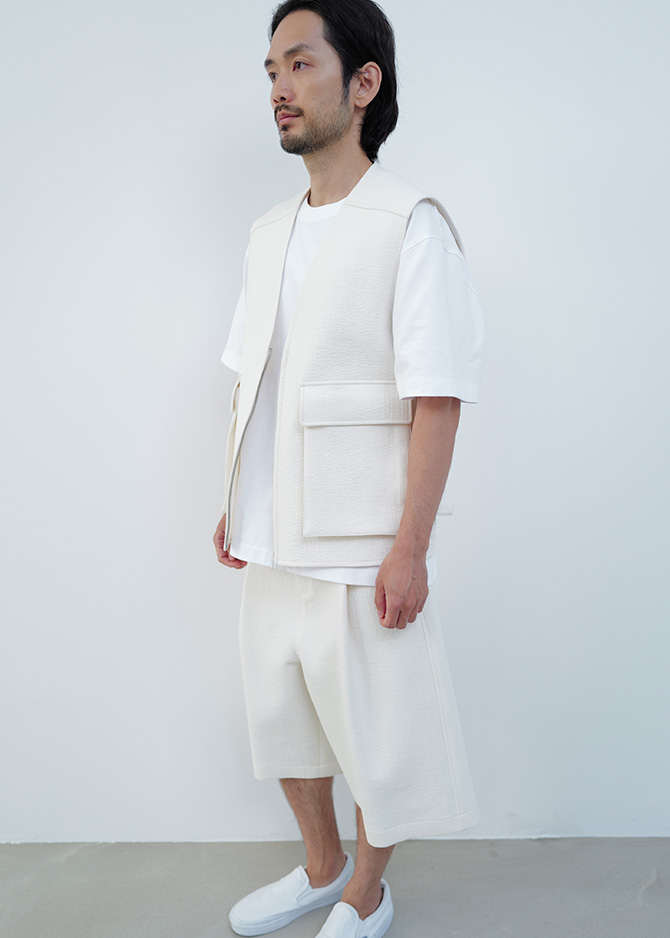 Le 17 Septembre QUILTED BERMUDA PANTS [WHITE]