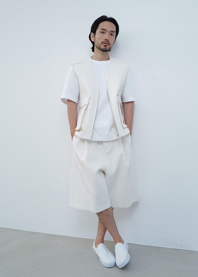 le 17 septembre QUILTED BERMUDA PANTS [WHITE]