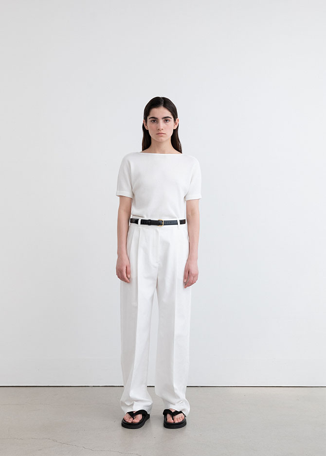 Le 17 Septembre SCOOP JERSEY TOP In COTTON [WHITE]