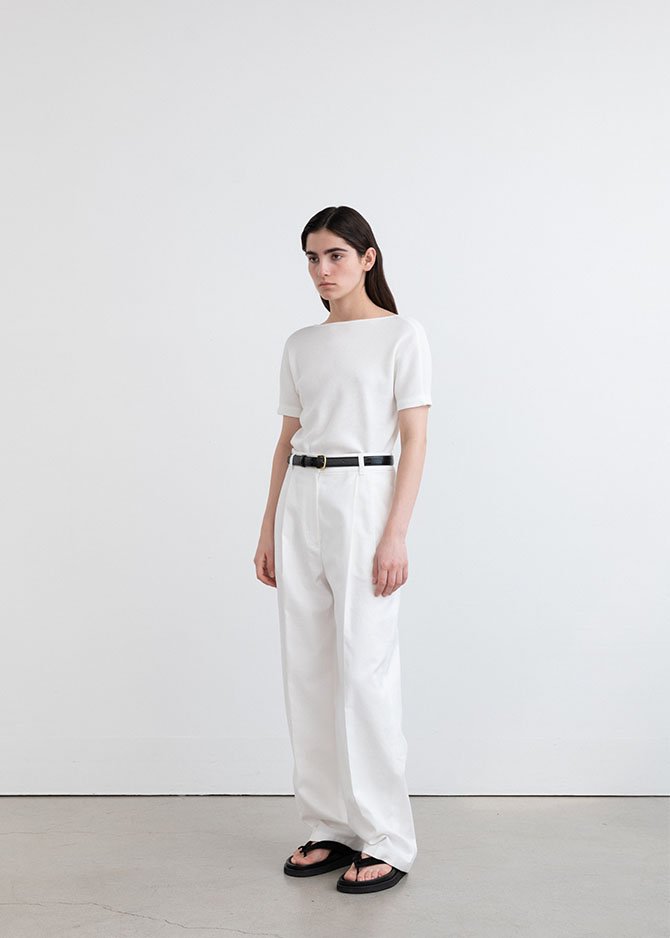 Le 17 Septembre SCOOP JERSEY TOP In COTTON [WHITE]