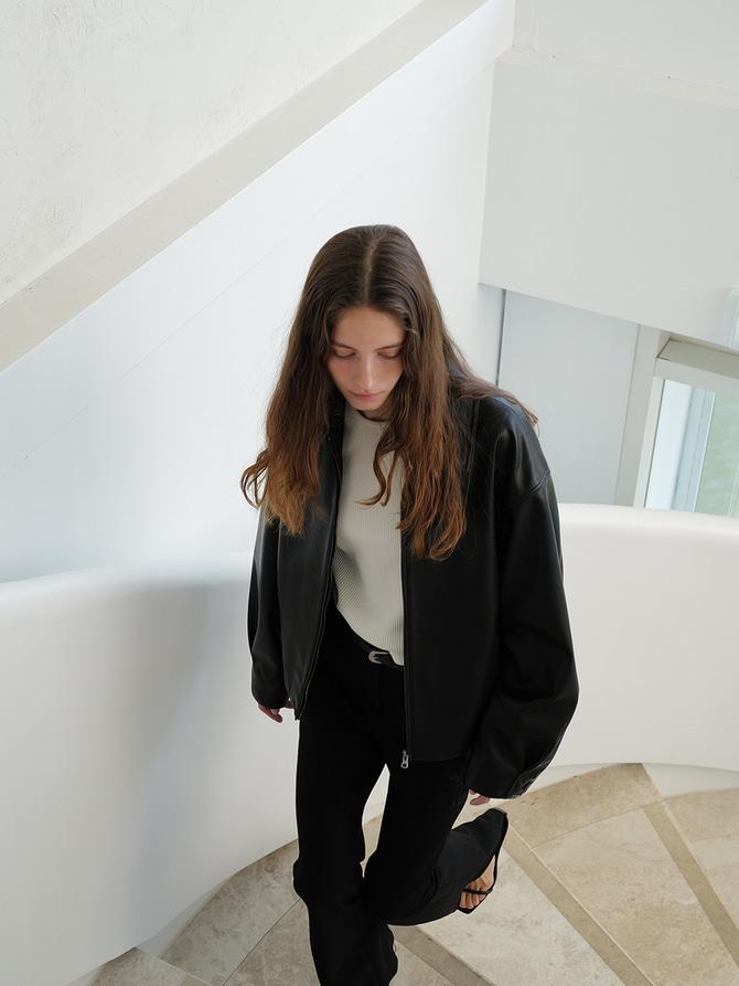 Le 17 Septembre SIMONE VEGAN LEATHER JACKET [BLACK]