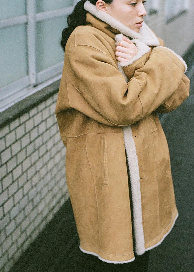 Le 17 Septembre SUEDE FUR REVERSIBLE COAT [CAMEL]