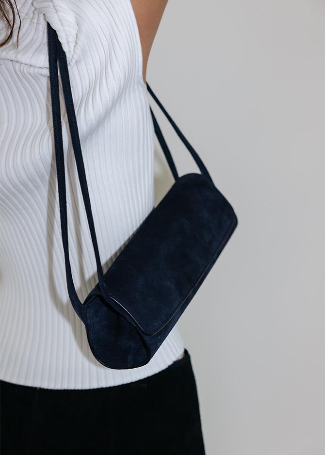 Le 17 Septembre TWO SHOULDER SUEDE BAG [NAVY BLACK]