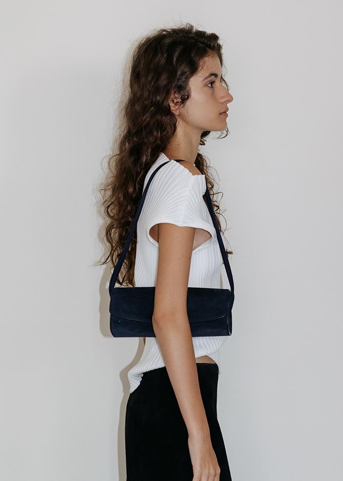 le 17 septembre TWO SHOULDER SUEDE BAG [NAVY BLACK]
