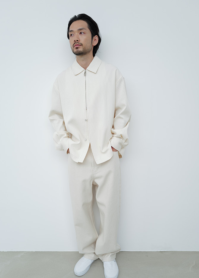 le 17 septembre ZIP AND BUTTON FRONT SHIRT [IVORY]