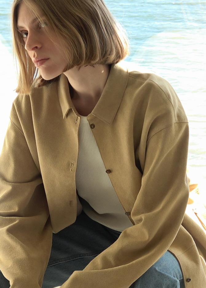 Le 17 Septembre MARGATE SUEDE LEATHER JACKET [CAMEL BROWN]