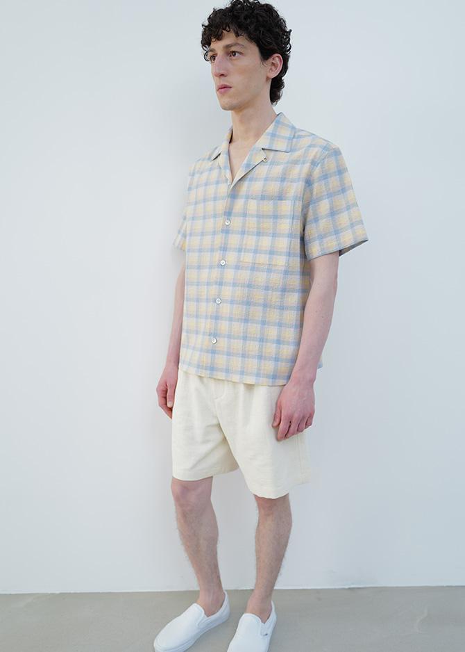 Le 17 Septembre MUITI COLOR CHECK SEERSUCKER SHIRT [YELLOW]