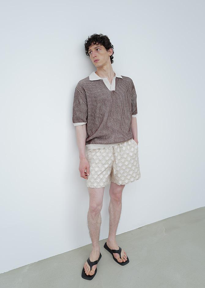 Le 17 Septembre MULTICOLOR STRIPED POLO SHIRT [BROWN]