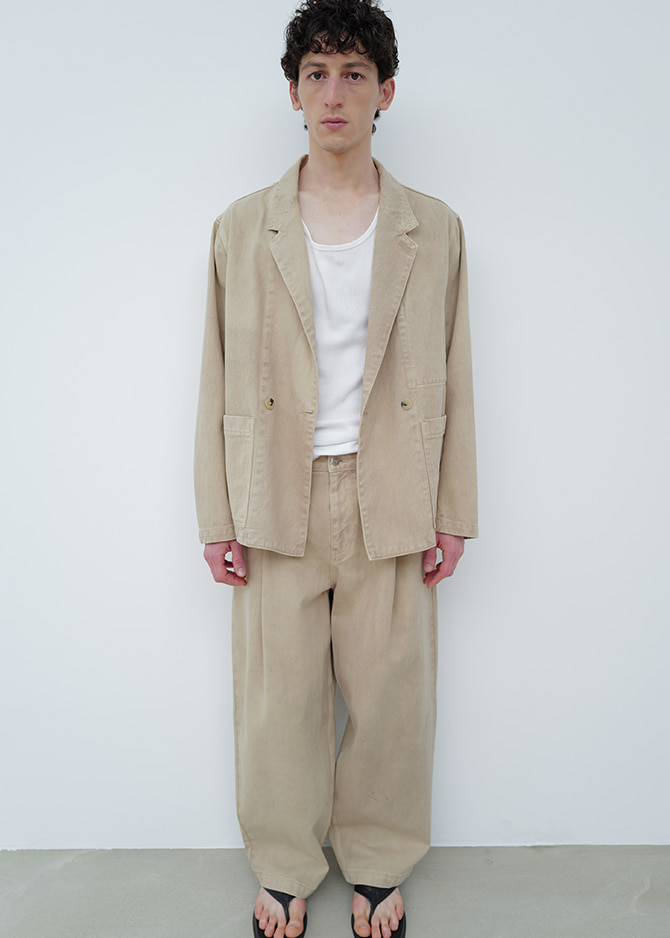 le 17 septembre OVER DYEING DOUBLE-BREASTED DENIM JACKET [BEIGE]