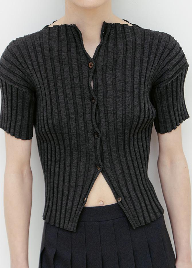 Le 17 Septembre PLEATED SKIRT By JAPANESE FABRIC [CHARCOAL]