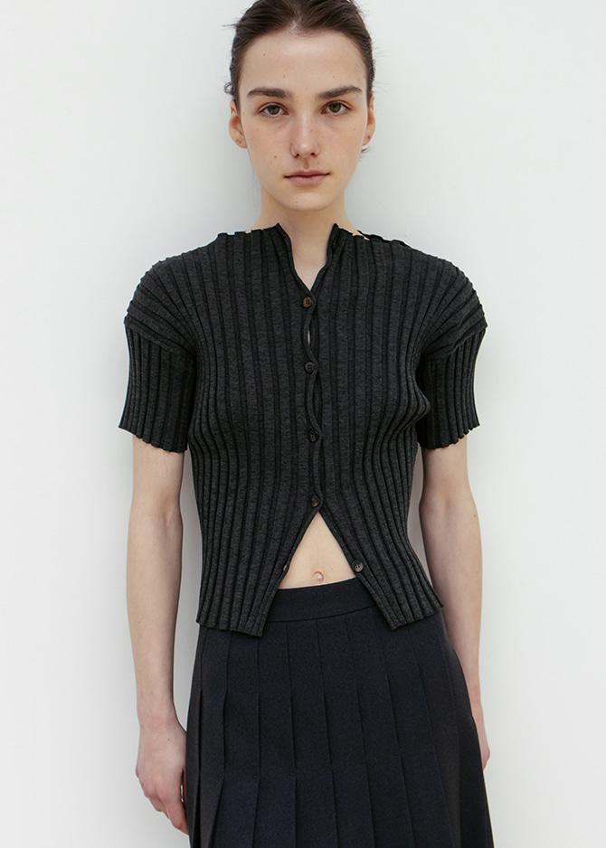 Le 17 Septembre PLEATED SKIRT By JAPANESE FABRIC [CHARCOAL]