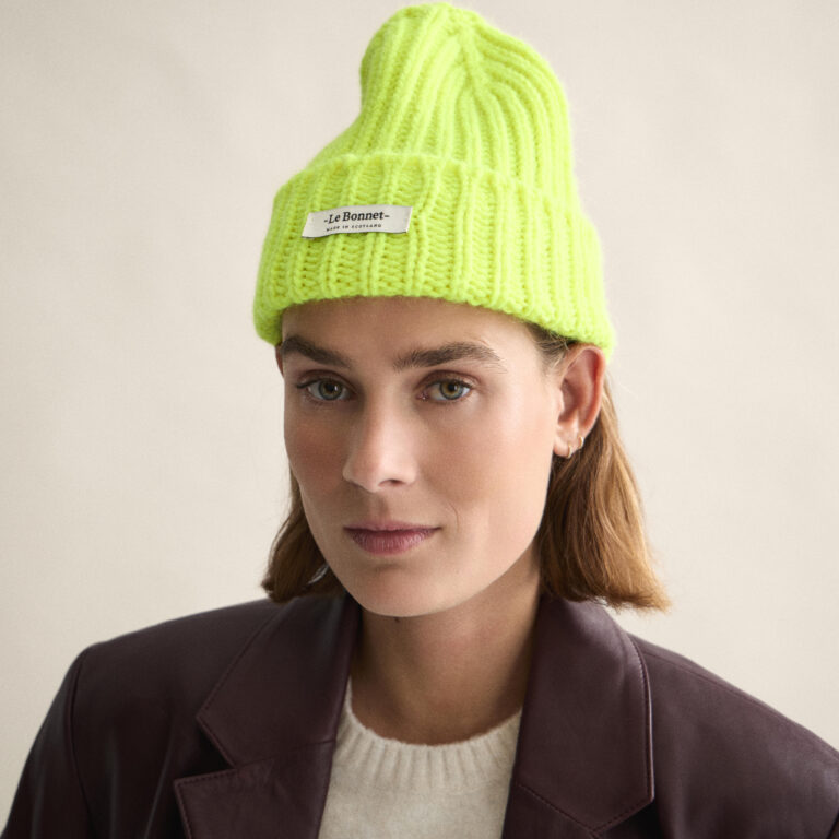 Le Bonnet Logo Beanie — Fluo Yellow