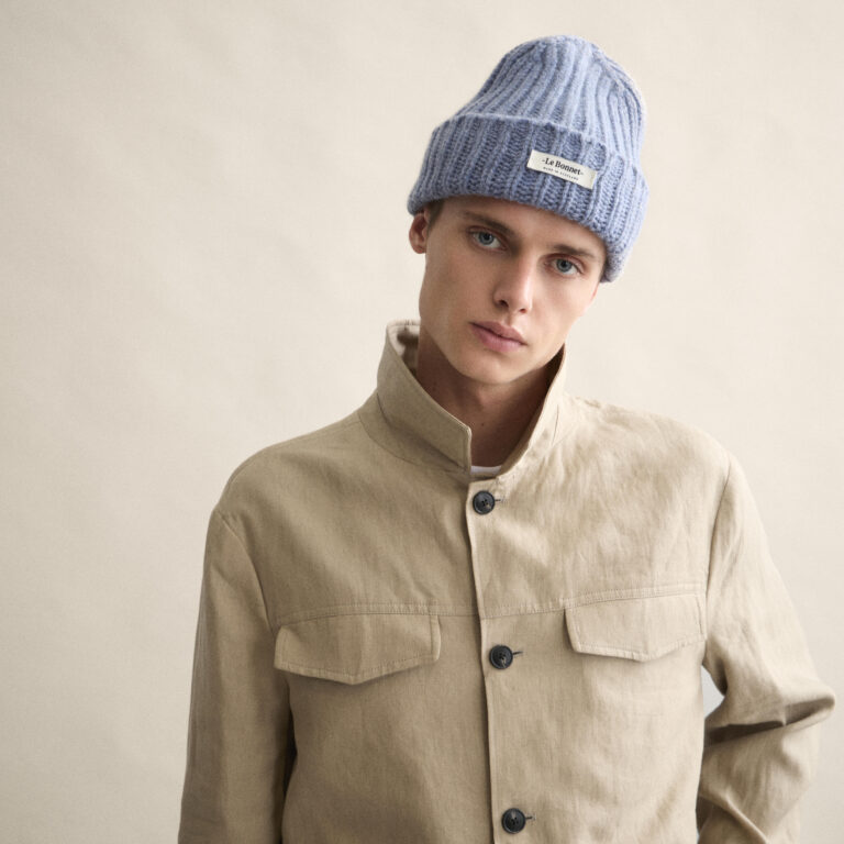 Le Bonnet Logo Beanie — Washed Denim