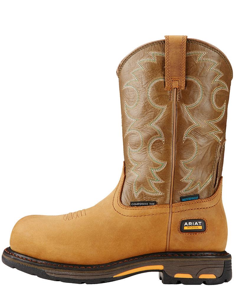 Le Bos 10018578 Workhog Aged Bark Waterproof Western Ariat Womens Work Boots