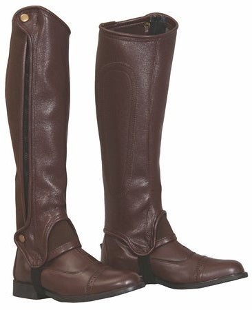 le bos 100581-647 Brown TuffRider Gripper Grain Half Chaps