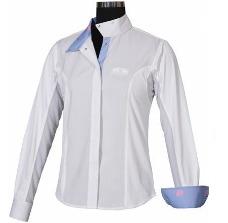 le bos 110664 White Equine Couture Chilidren's Whales Show Shirt