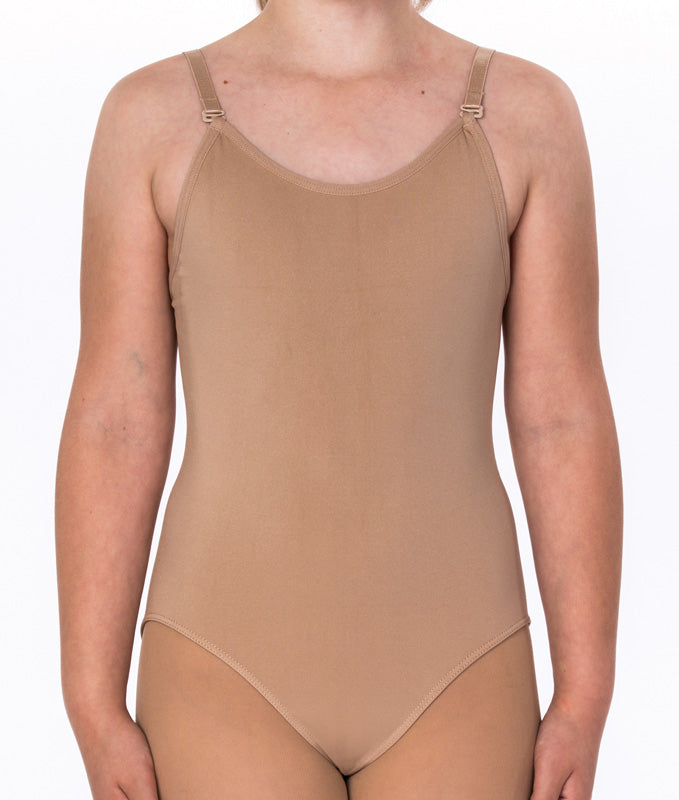 le bos 35A Nude Leotard with Clear and Nude Straps by Barbette