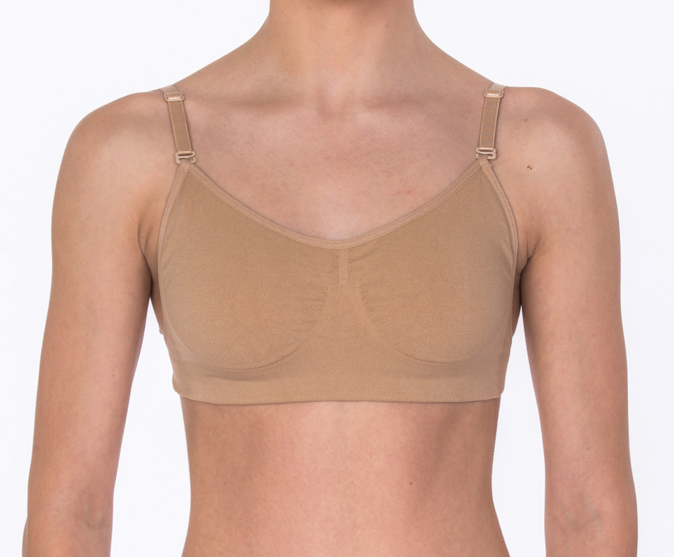 le bos 92A Adult Nude with Clear Back Straps Bra by Barbette